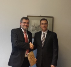 25 November 2013 National Assembly Speaker Dr Nebojsa Stefanovic and Dietmar Nietan, MP of the German Socialist Party